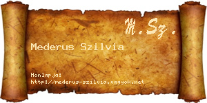 Mederus Szilvia névjegykártya